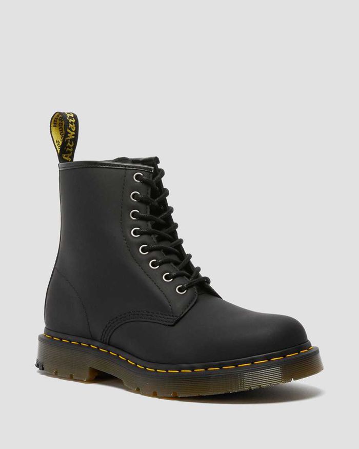 Dr Martens Mens 1460 DM's Wintergrip Lace Up Ankle Boots Black - 38619GTQY